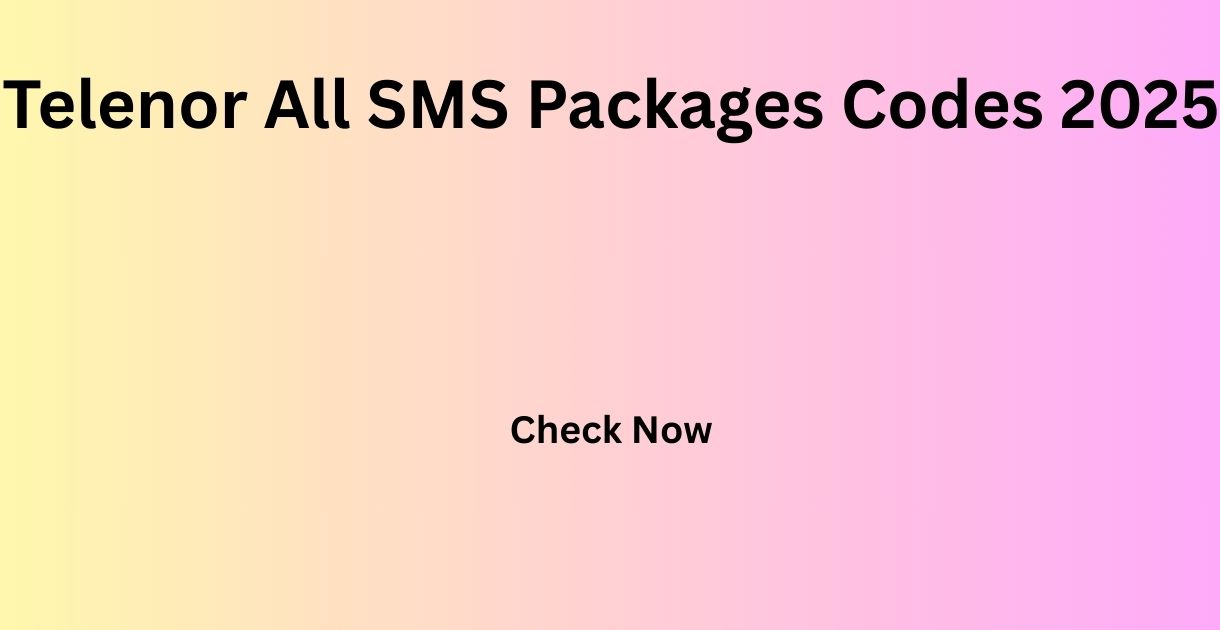 Telenor All SMS Packages Codes